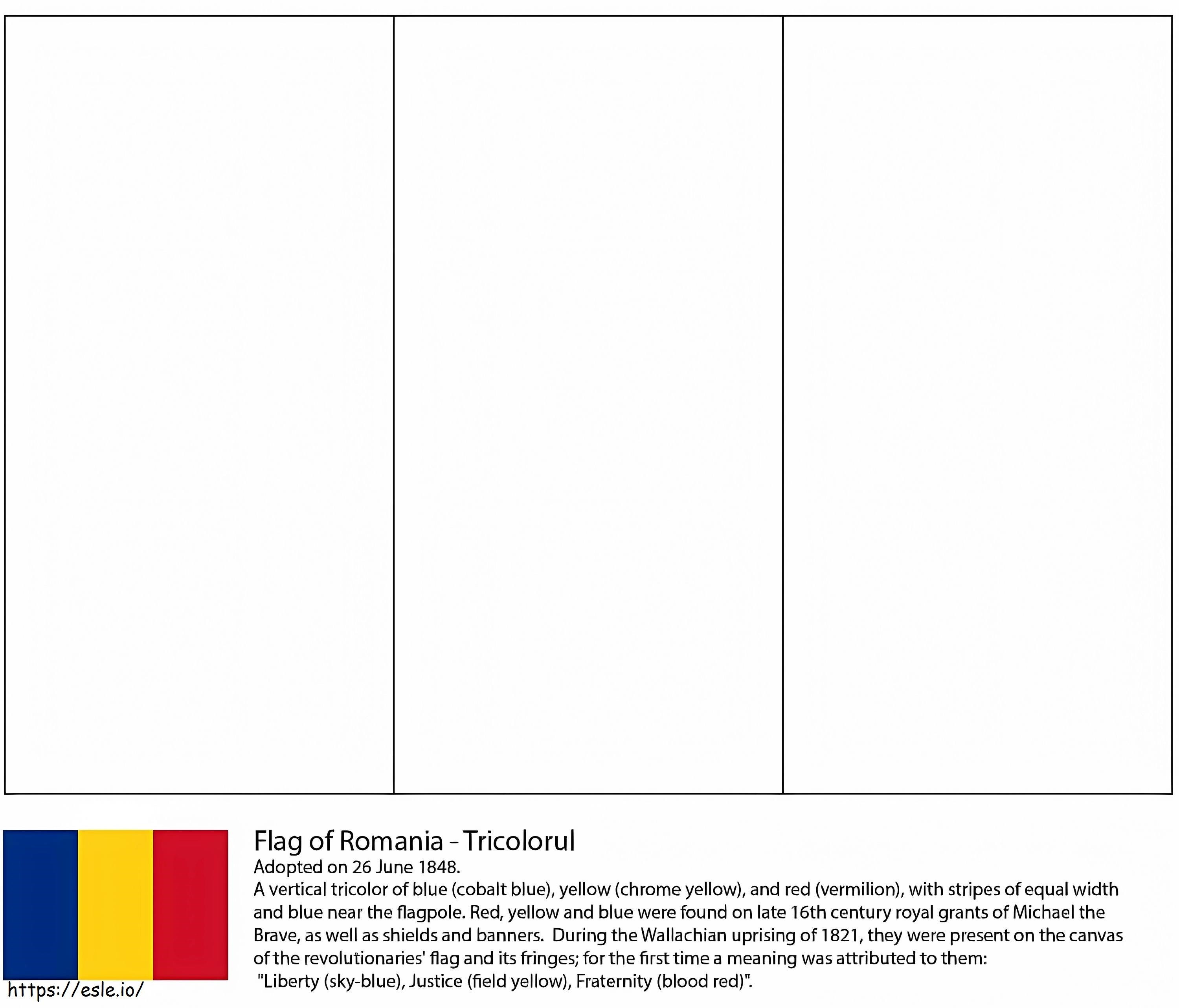 Vlag Van Roemenië kleurplaat kleurplaat