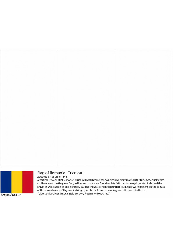 Steagul României de colorat