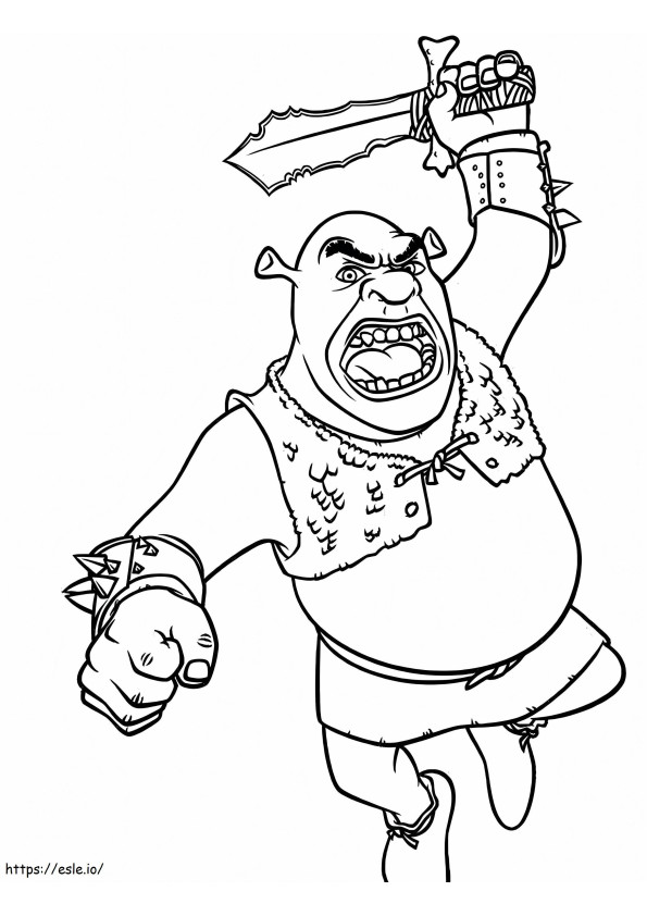 1569339008 Orge Shrek Fighting A4 coloring page