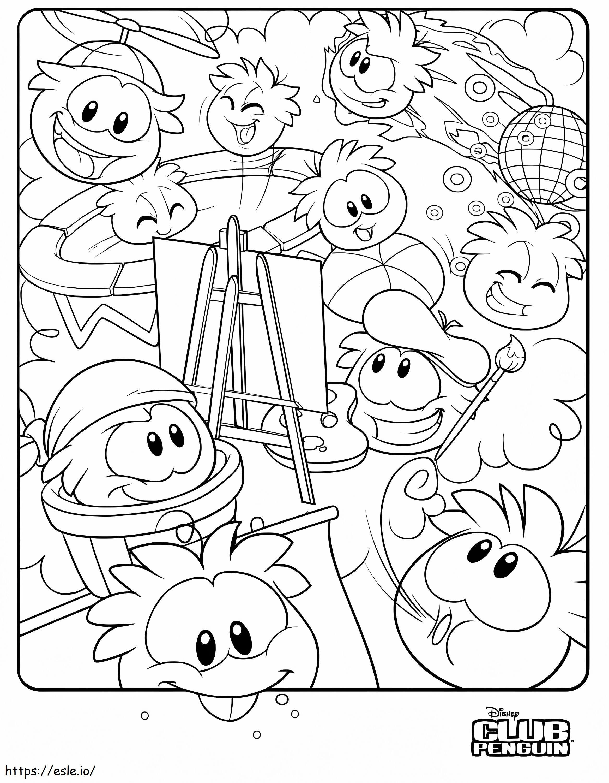 Club Penguin Puffles coloring page