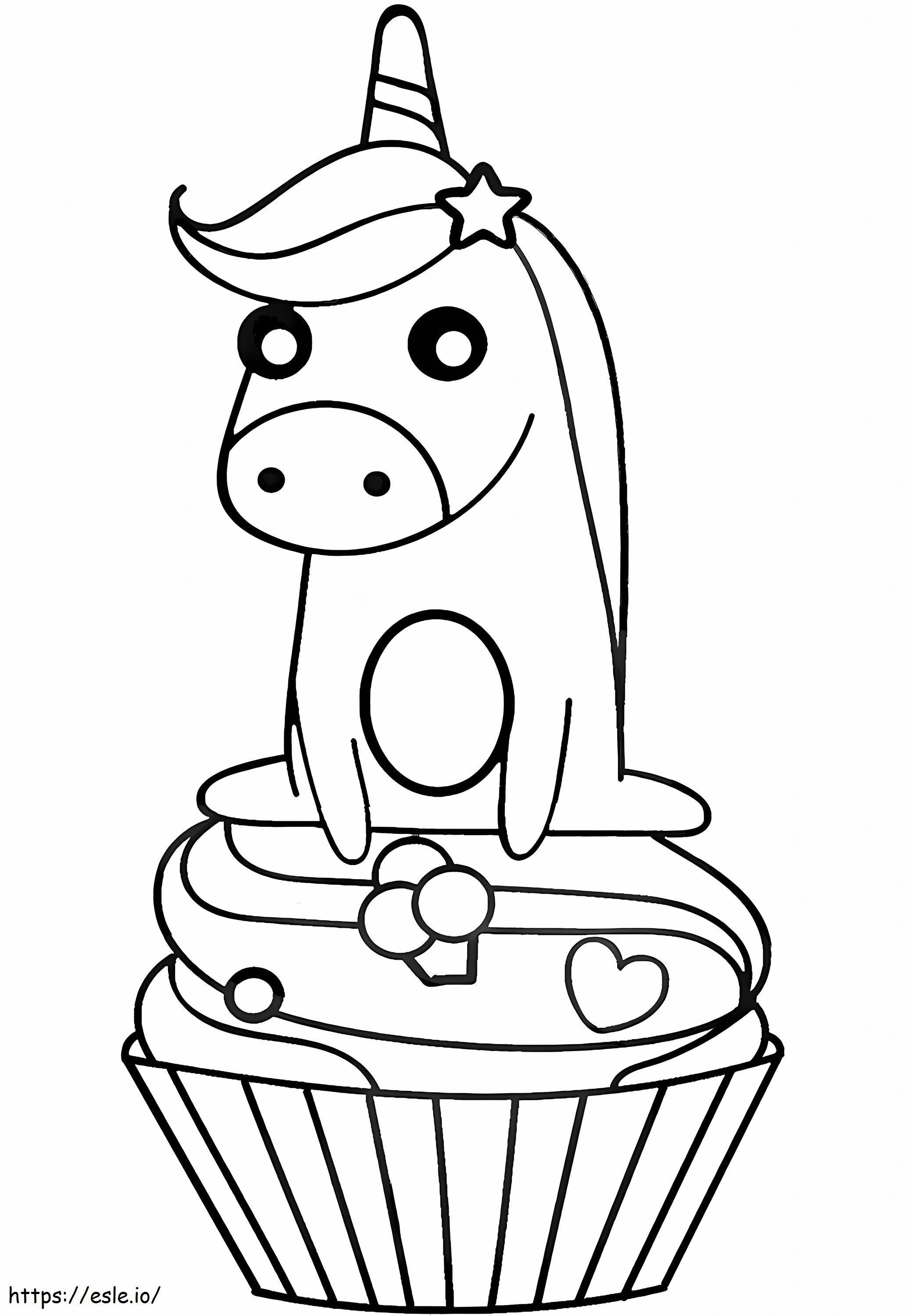 1563239040 Unicorn Cupcake A4 coloring page