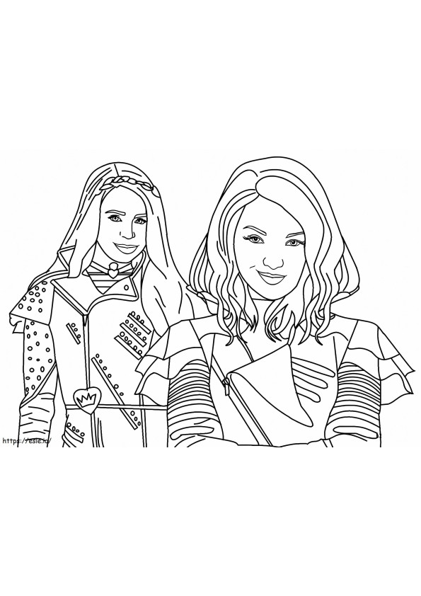 Mal And Evie Descendants coloring page