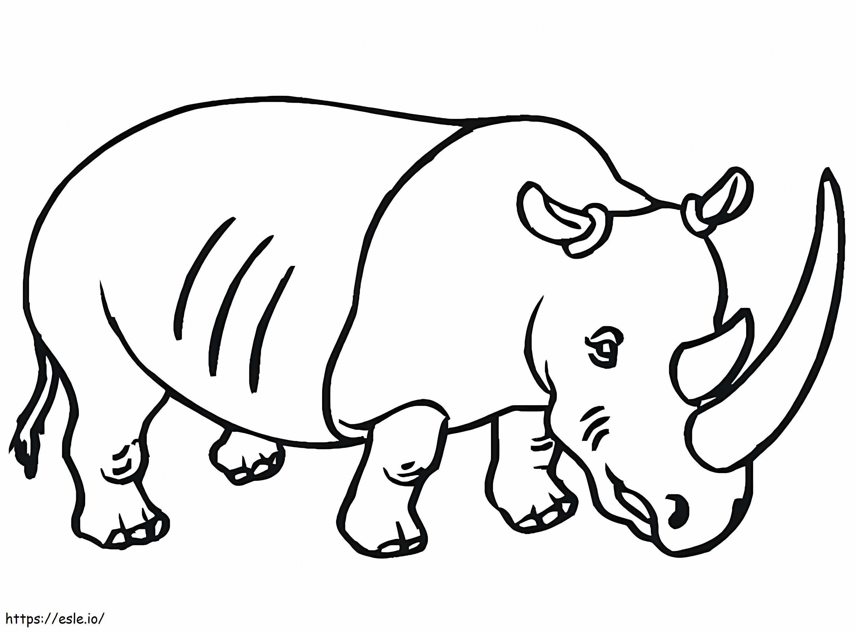 Big Horned Rhino coloring page