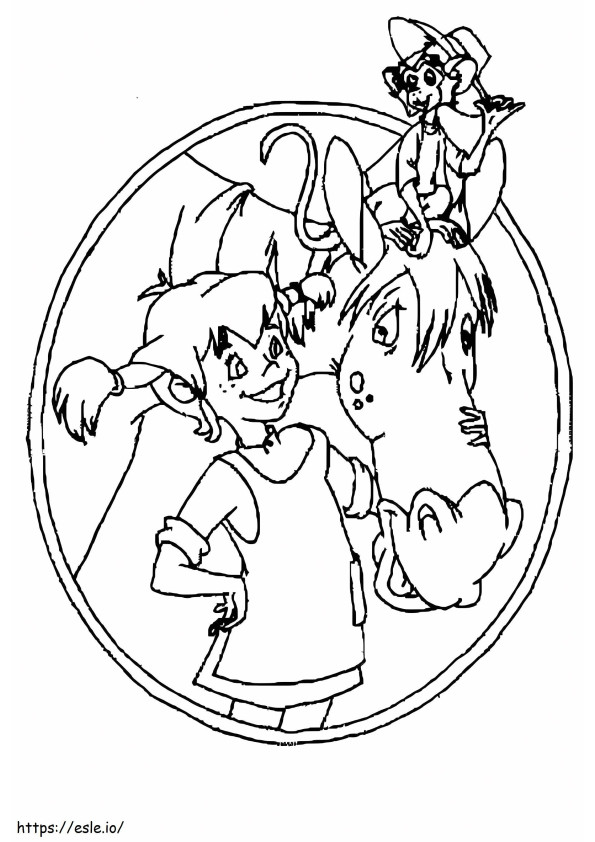 Printable Pippi Longstocking coloring page