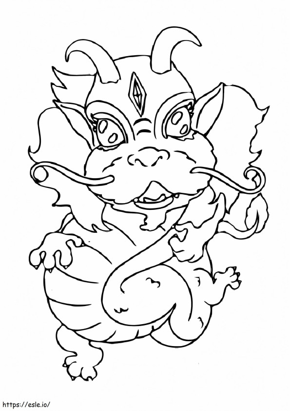 Chinese Dragon Drawing coloring page