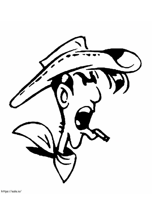 Angry Lucky Luke coloring page