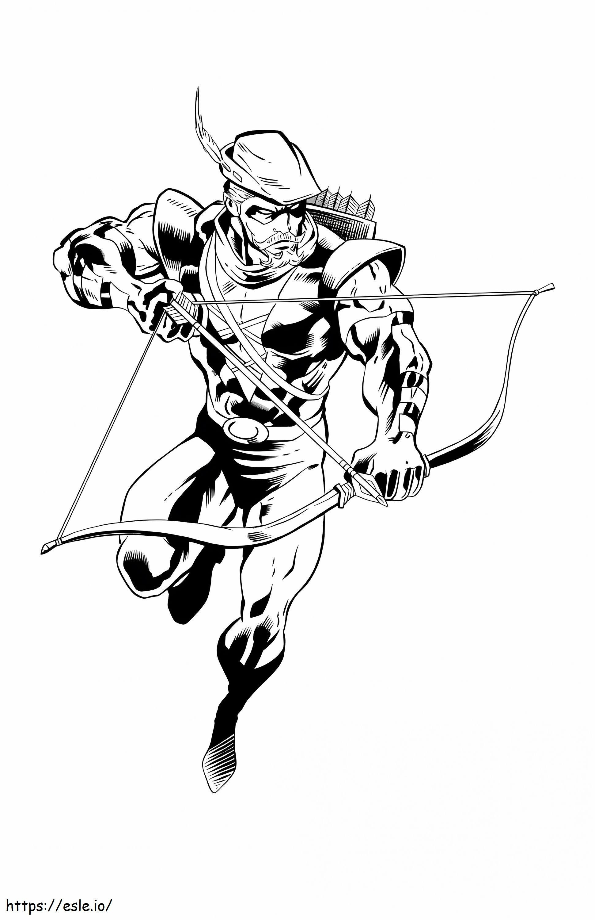 Action Green Arrow coloring page
