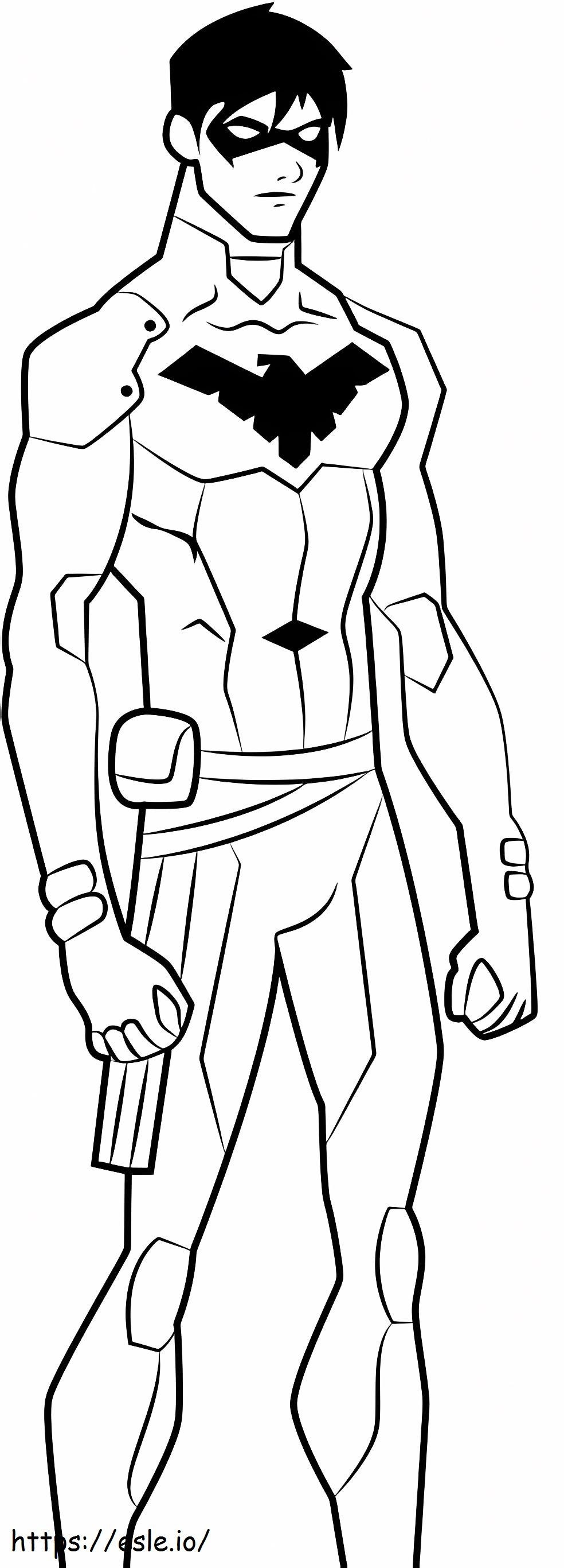 1532055387 Handsome Nightwing A4 coloring page