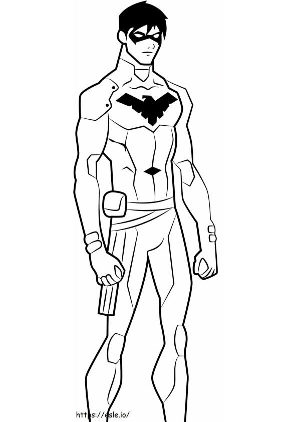 1532055387 Handsome Nightwing A4 coloring page