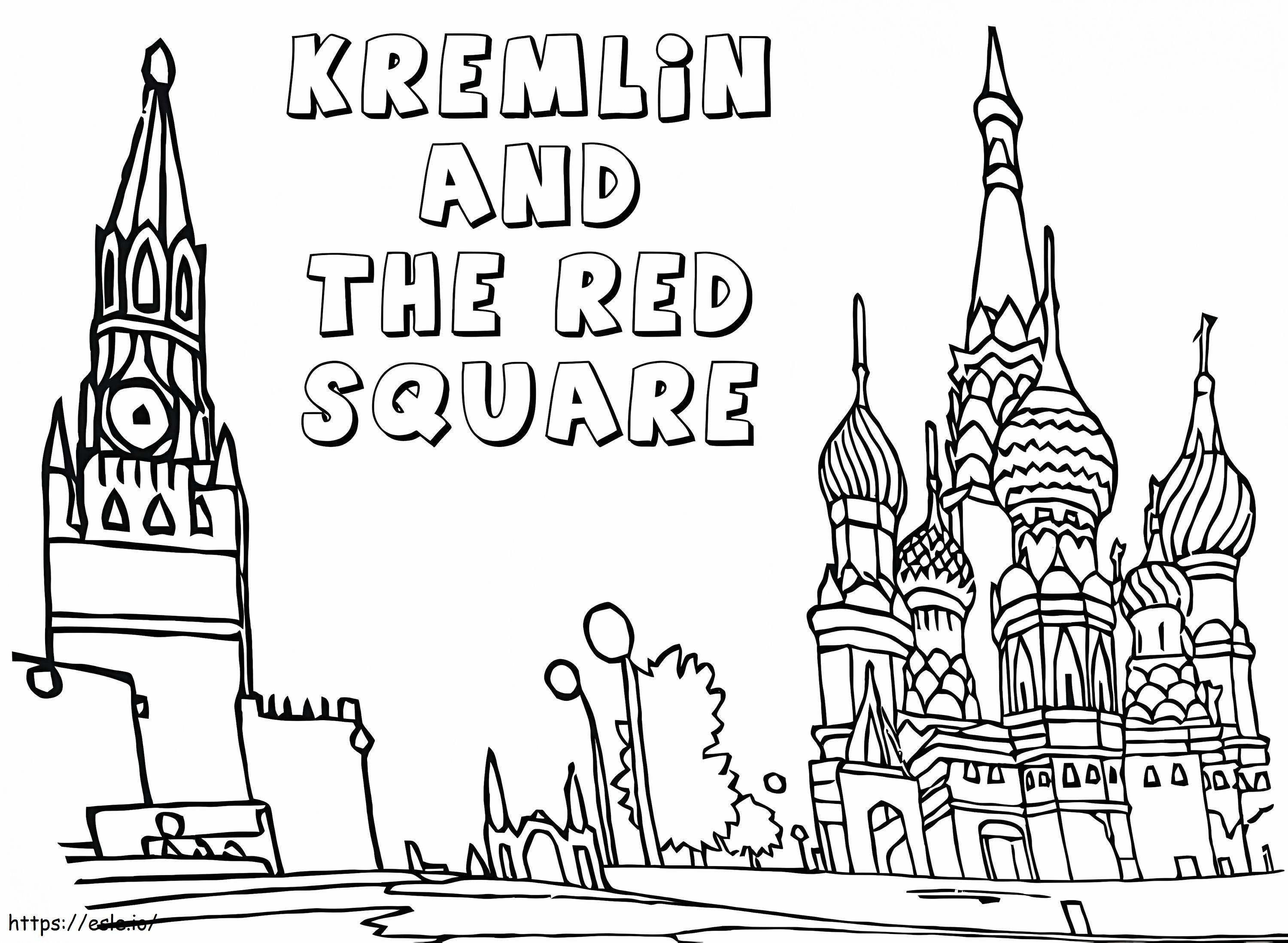 Kremlin And The Red Square coloring page