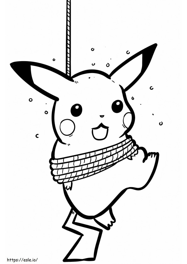 Pikachu Being Hoisted coloring page