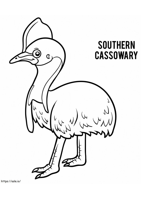 Cute Southern Cassowary coloring page
