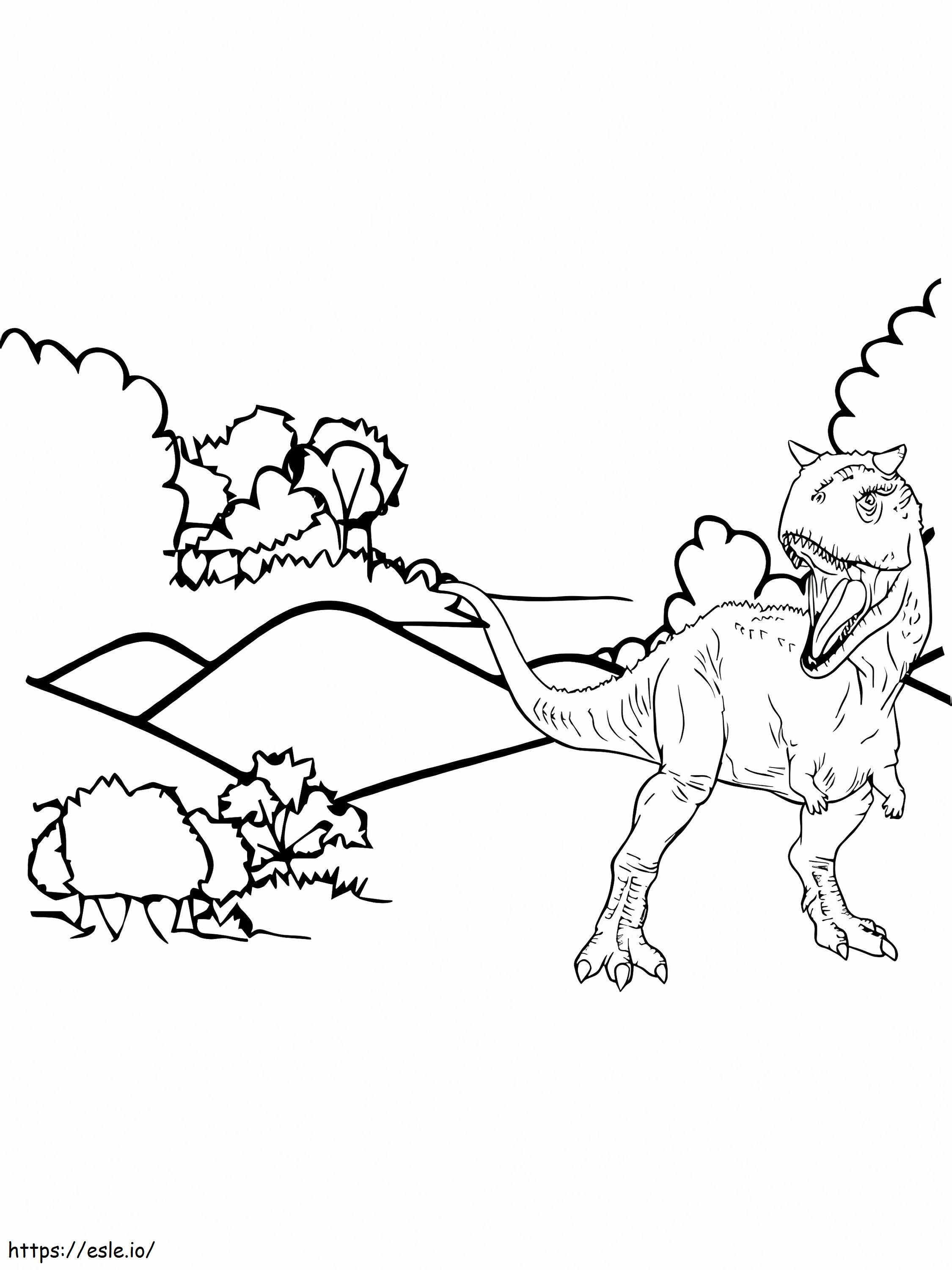Carnotaurus en de natuur kleurplaat kleurplaat