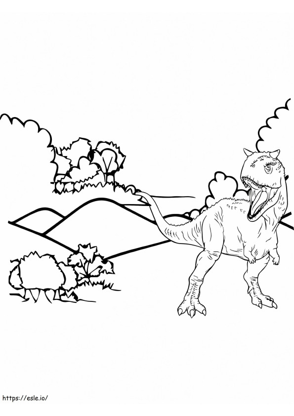 Karnotaurus Dan Alam Gambar Mewarnai