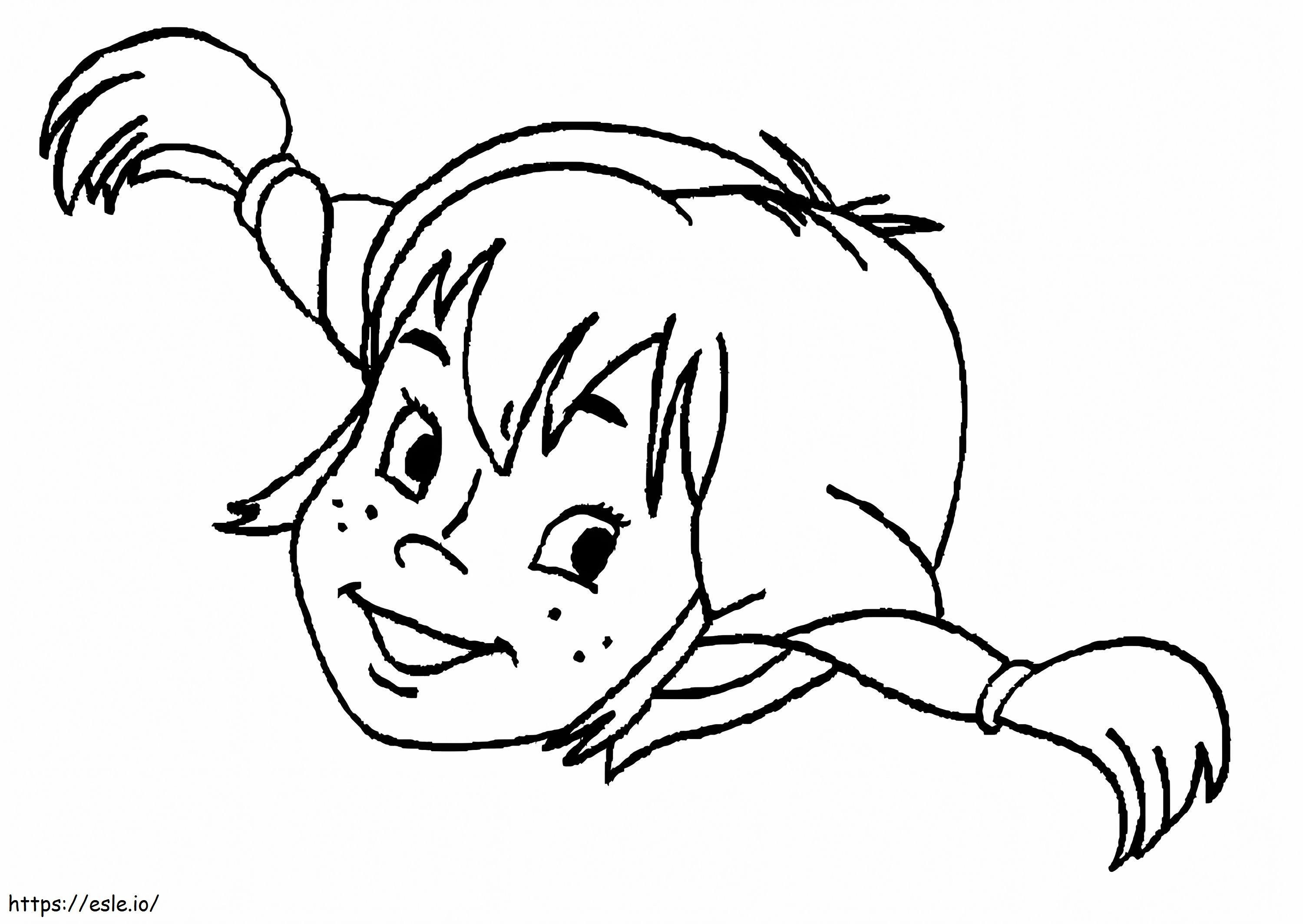 Cute Pippi Longstocking coloring page