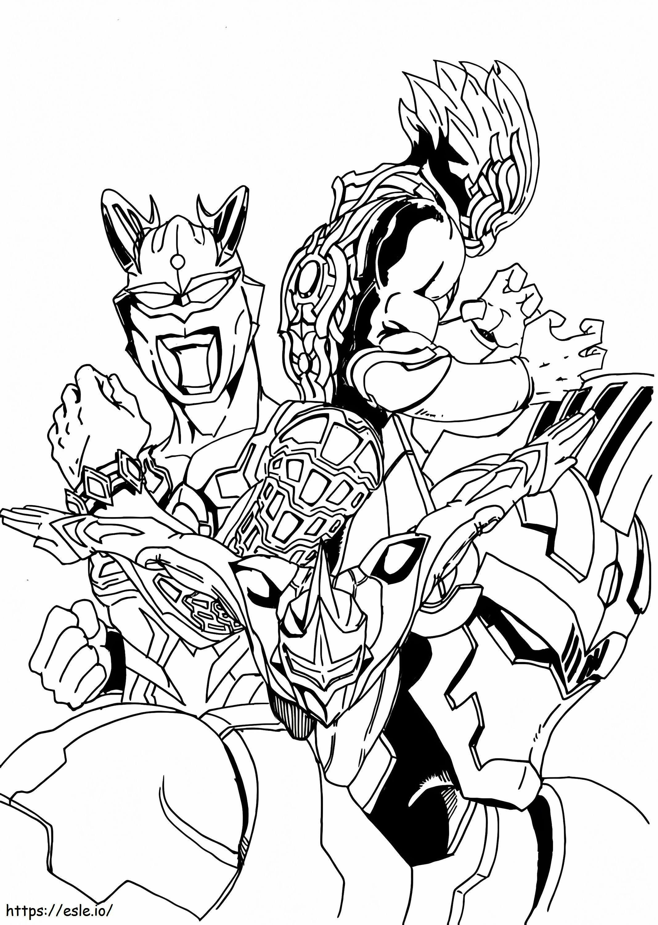 Echipa Ultraman 2 de colorat