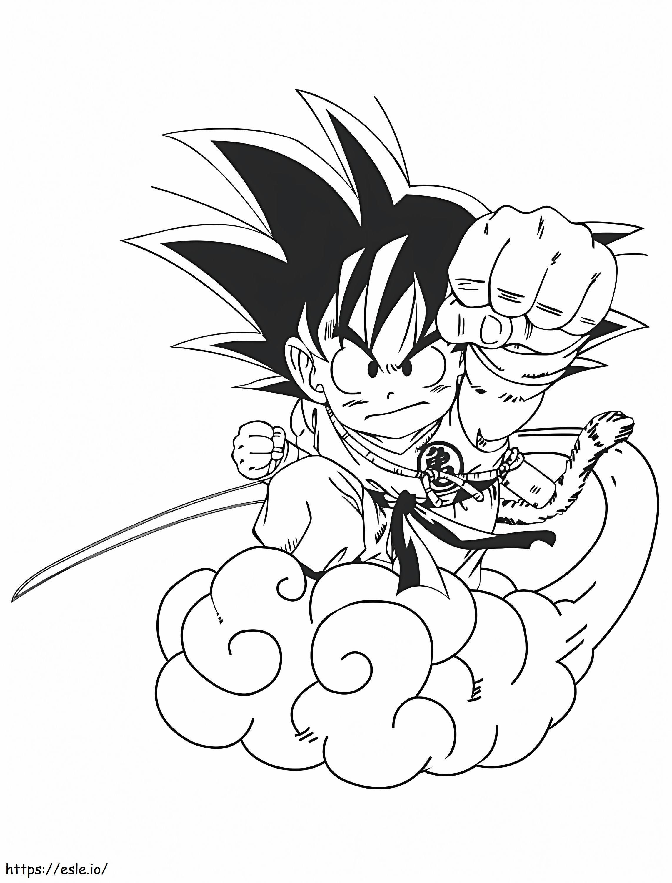 Coloriage Jeune fils Goku à imprimer dessin