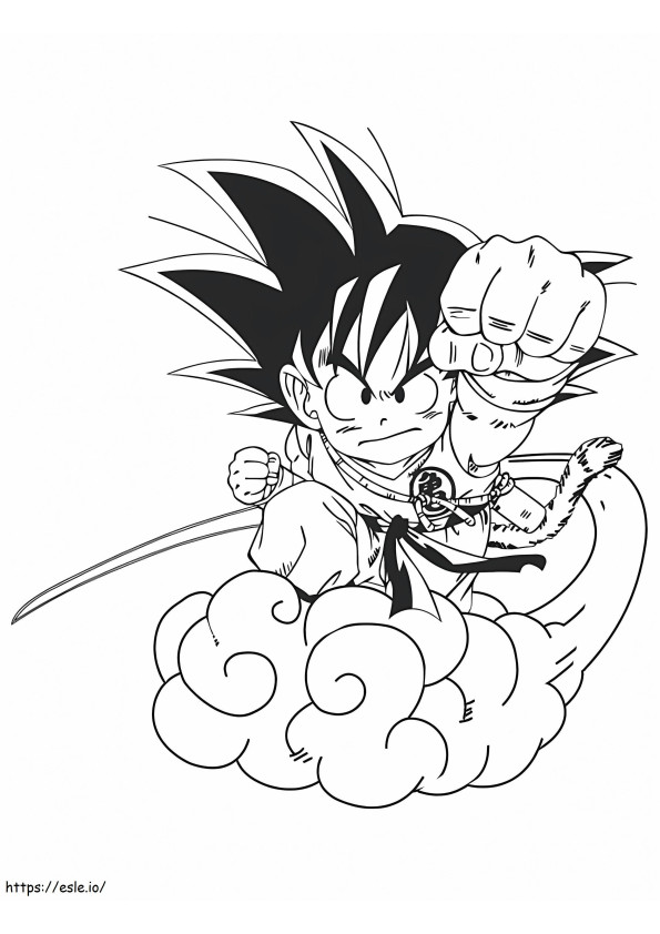 Jovem filho Goku para colorir