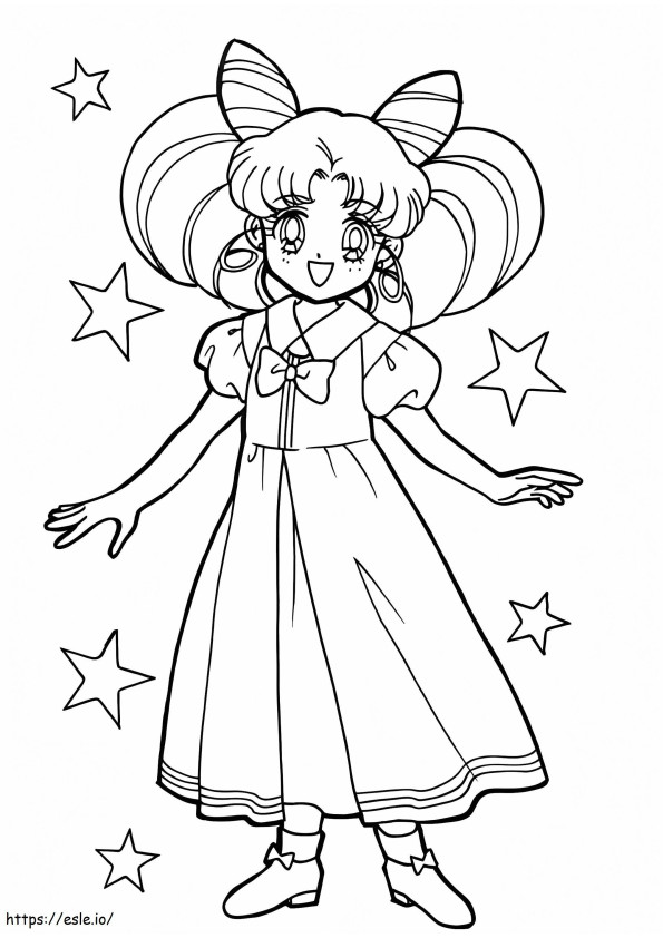 Chibiusa Sailor Moonista värityskuva