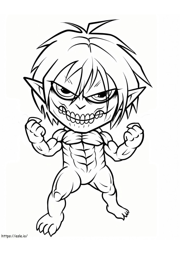 Chibi Attack Titan coloring page