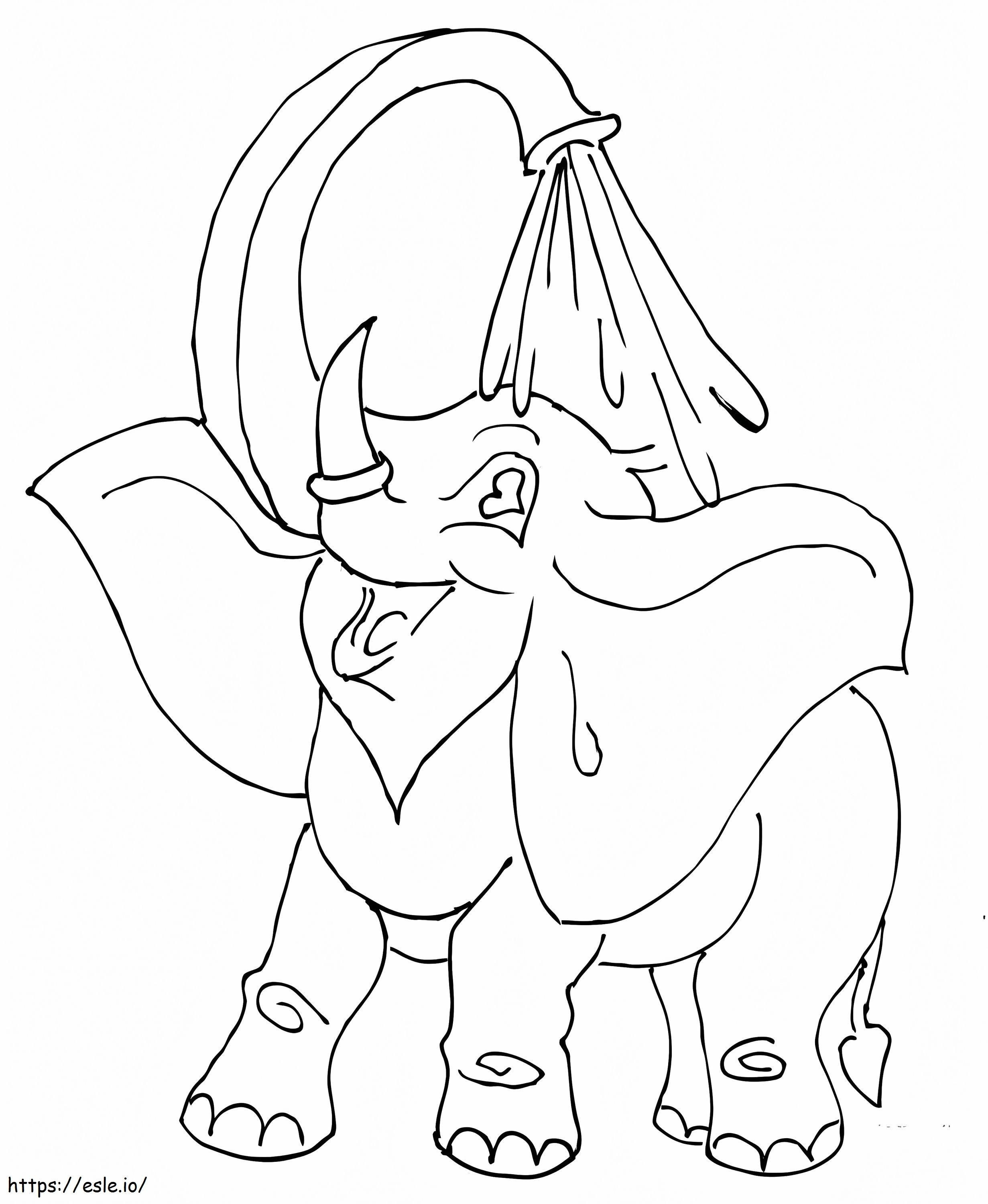 Elephant Showering coloring page