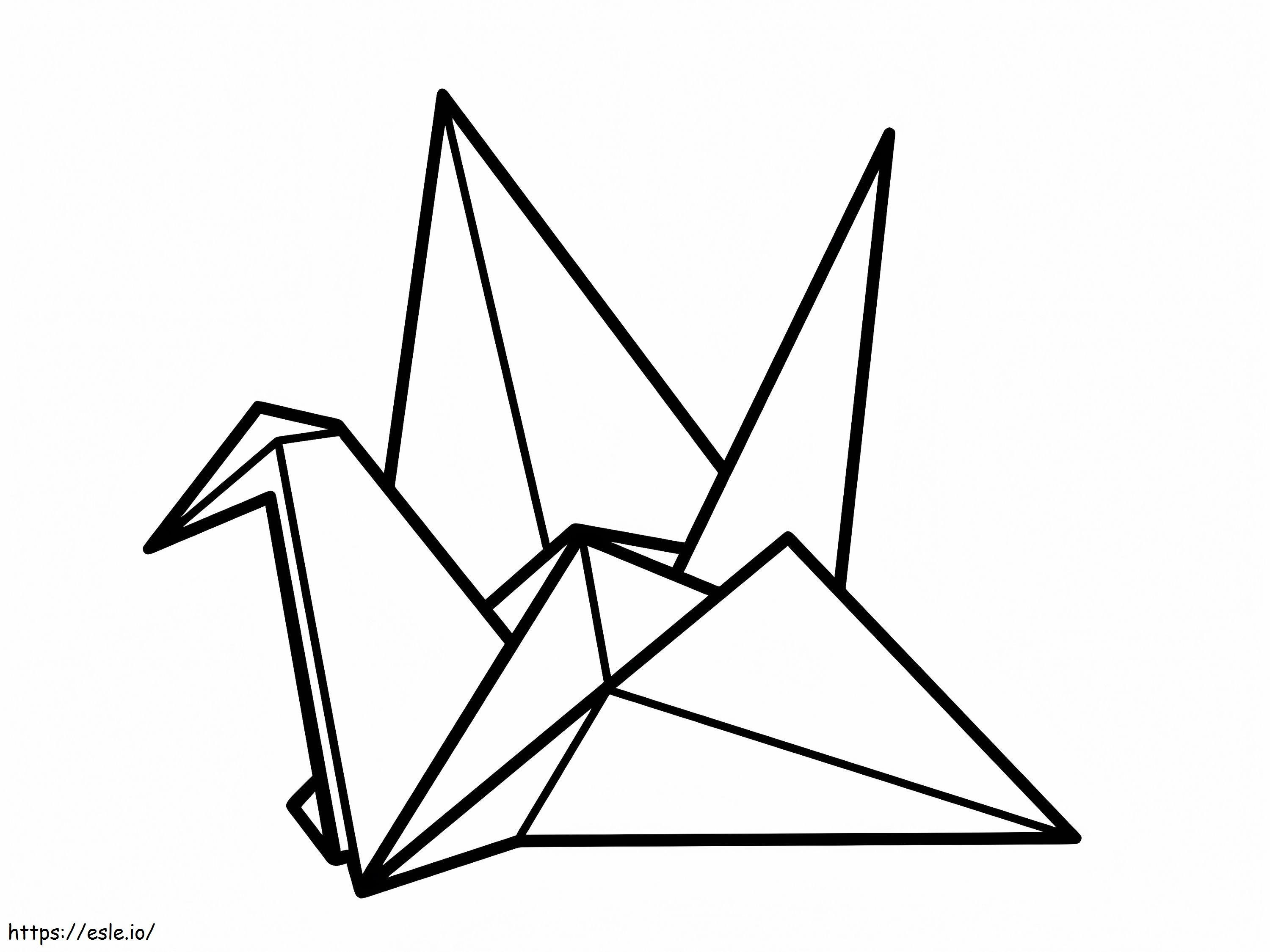 Printable Origami Crane coloring page