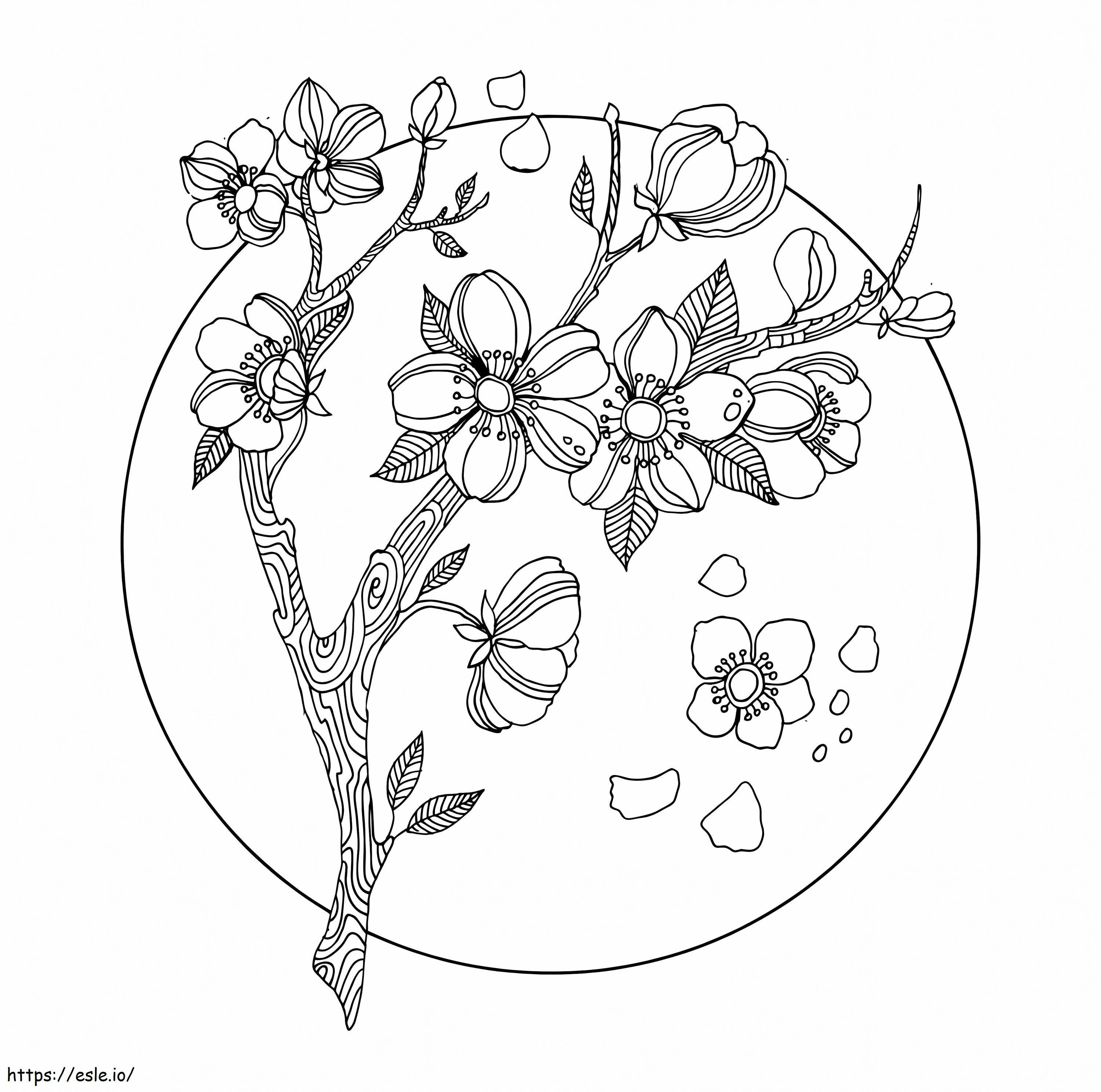 Stunning Cherry Blossom coloring page