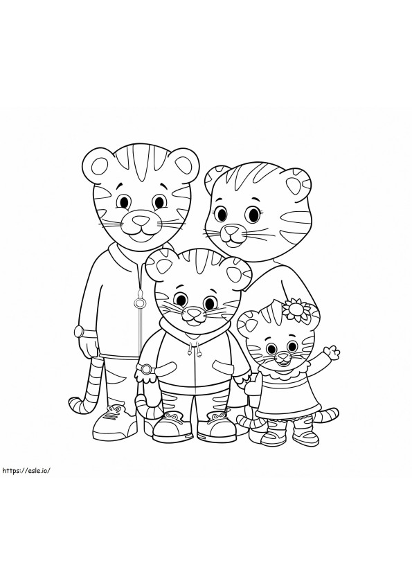 Daniel Tigre e família para colorir