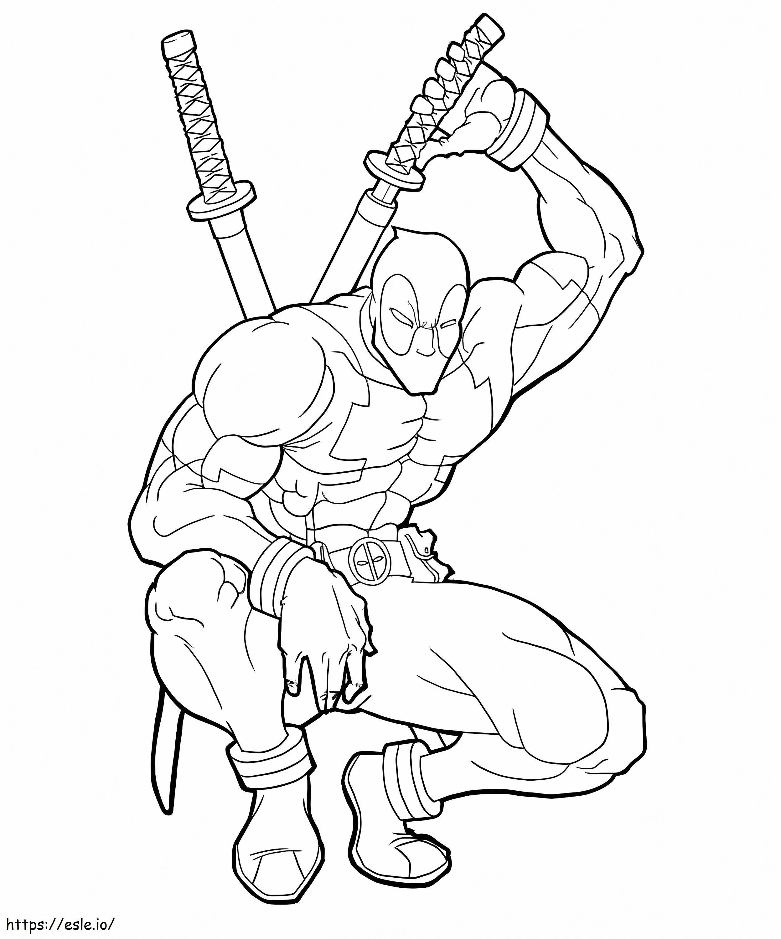 Perfect Deadpool coloring page