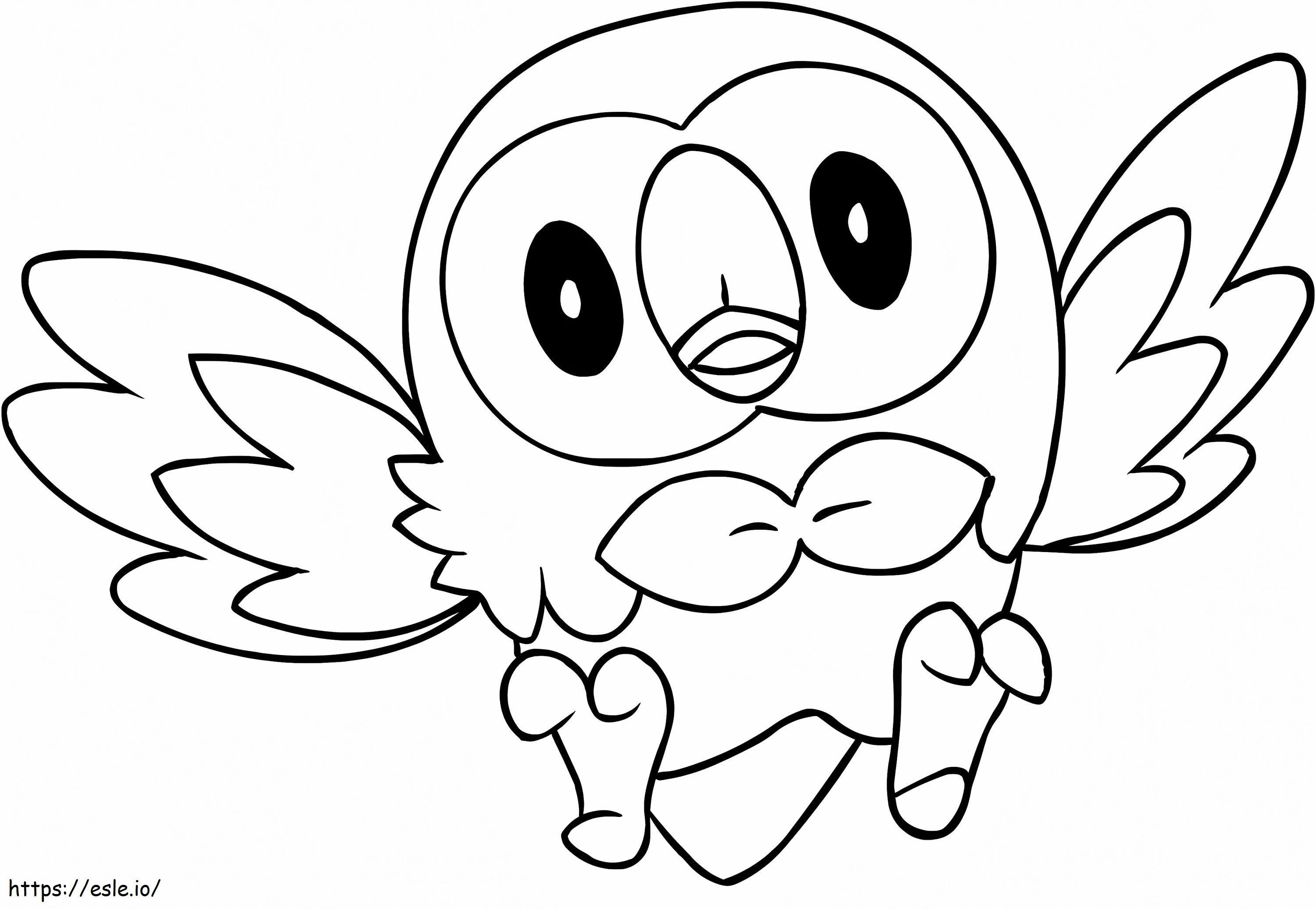 1560334316 Rowlet Flying A4 coloring page