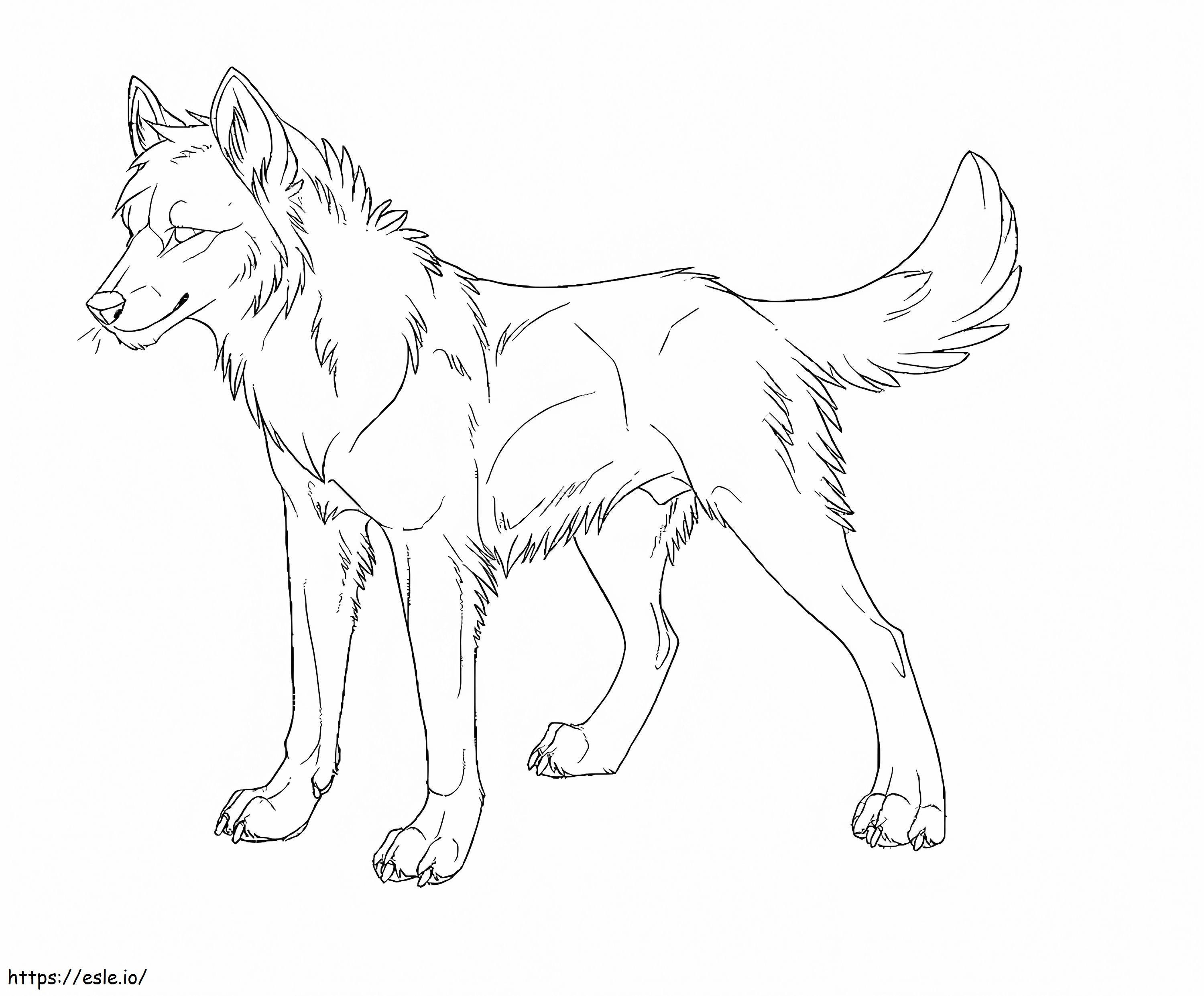 Awesome Wolf coloring page