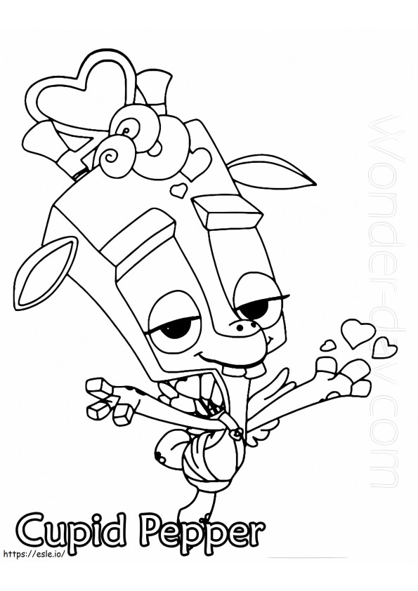 Cupid Pepper Zooba coloring page