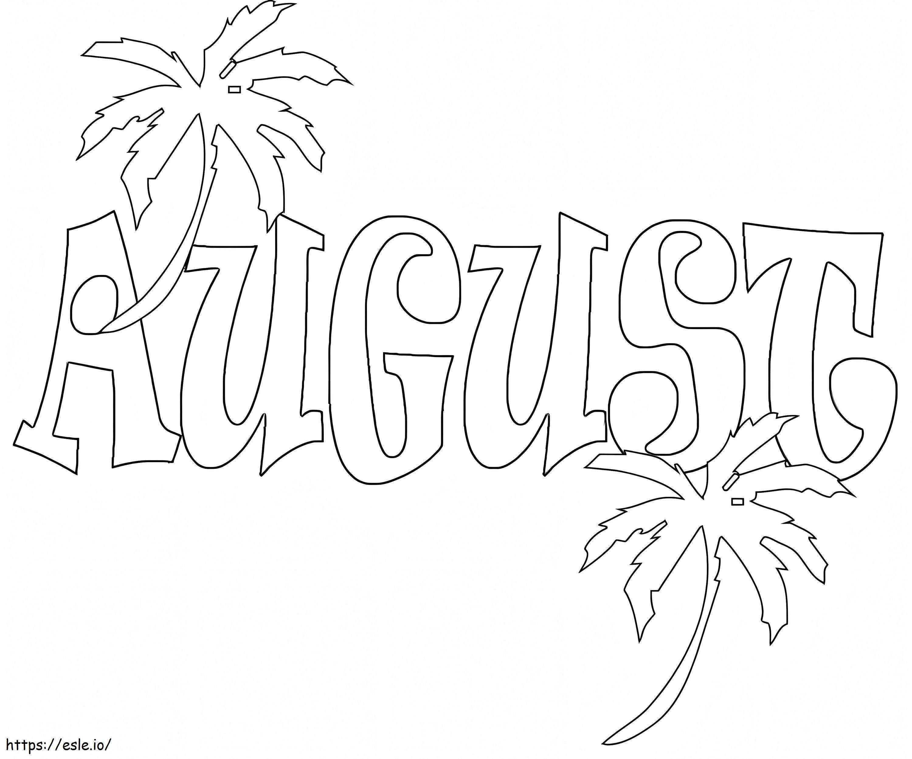 August Tree coloring page