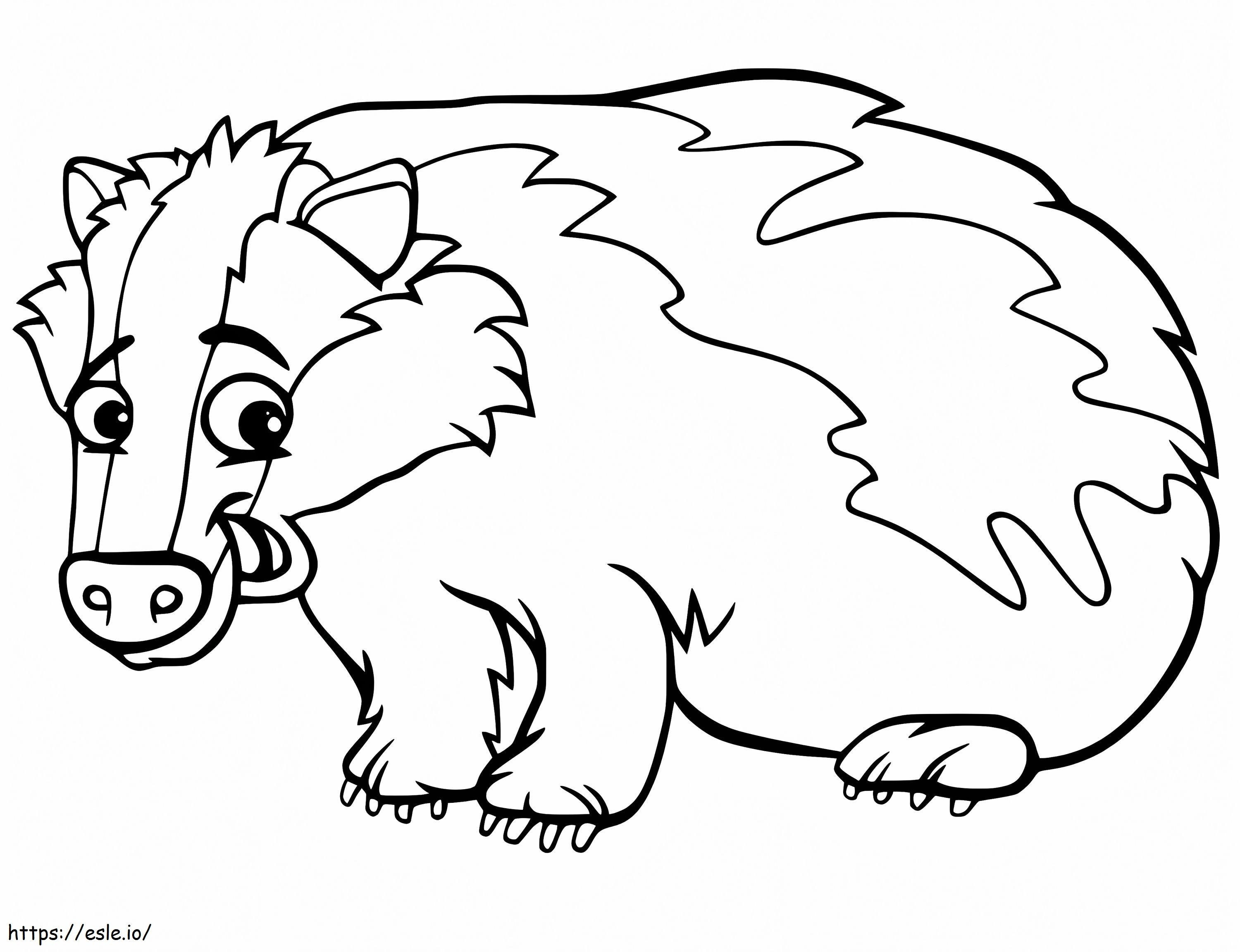 Badger Smiles coloring page