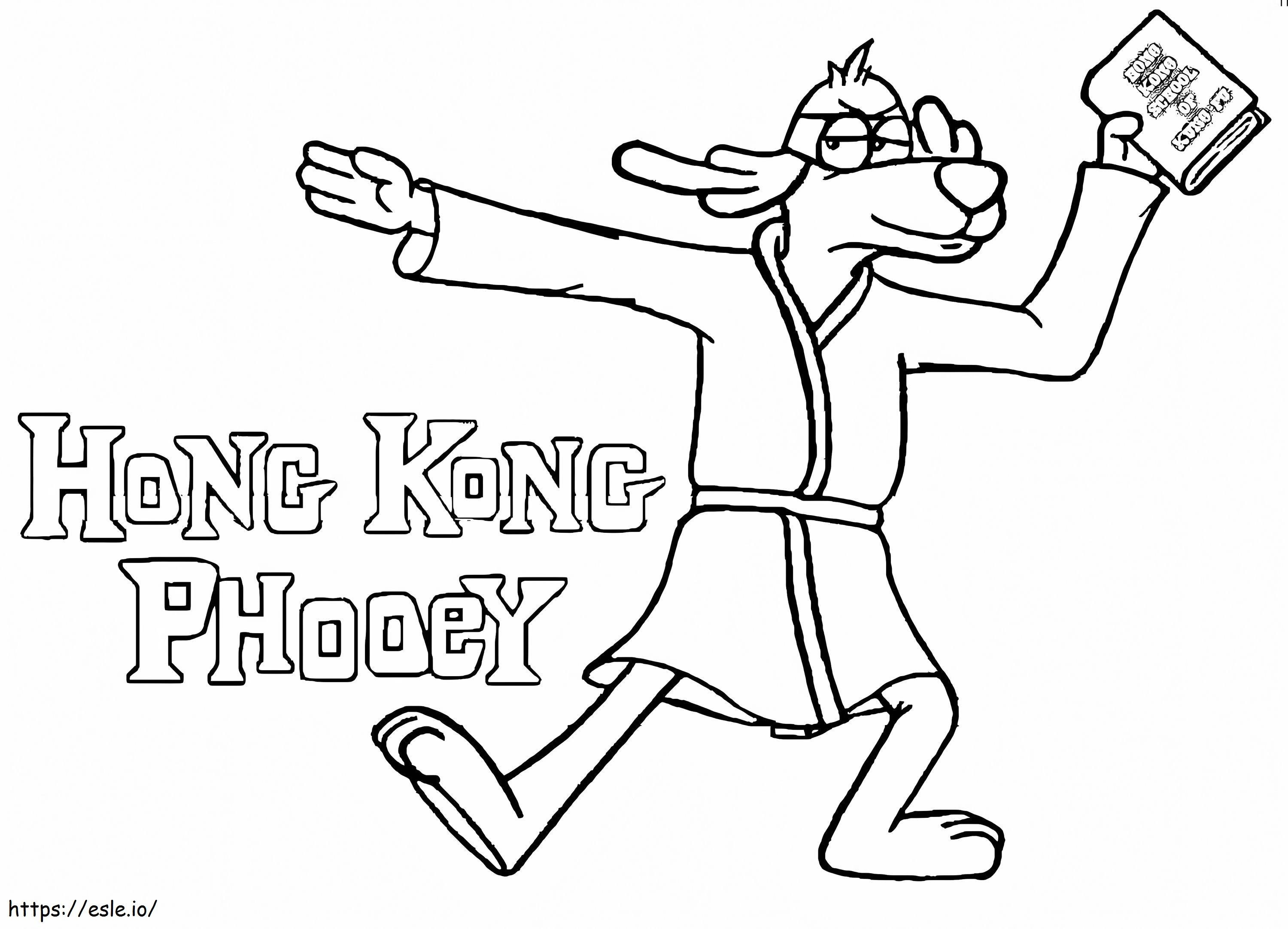 Coloriage Hong Kong Phooey avec un livre à imprimer dessin