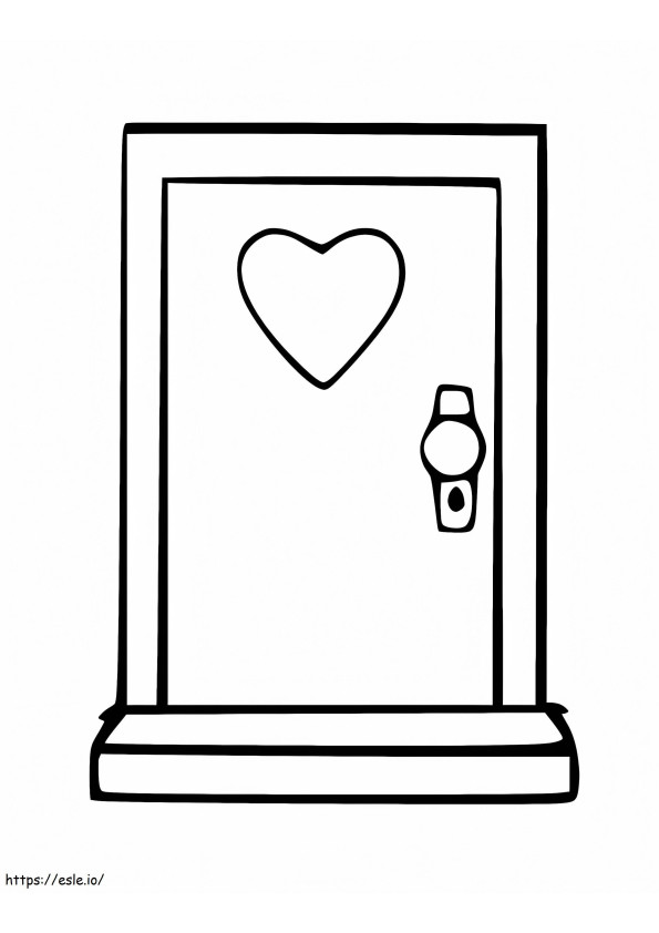 Door With Heart coloring page