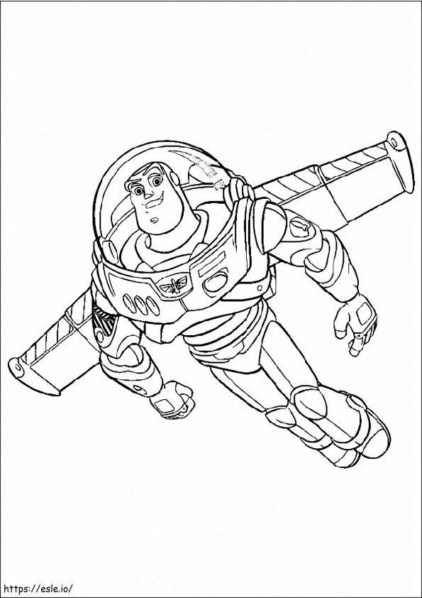 Drawing Buzz Lightyear Flying coloring page