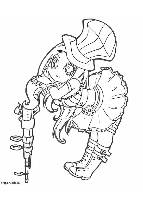 Chibi Caitlyn coloring page