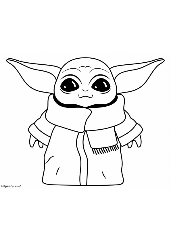 Cute Baby Yoda coloring page