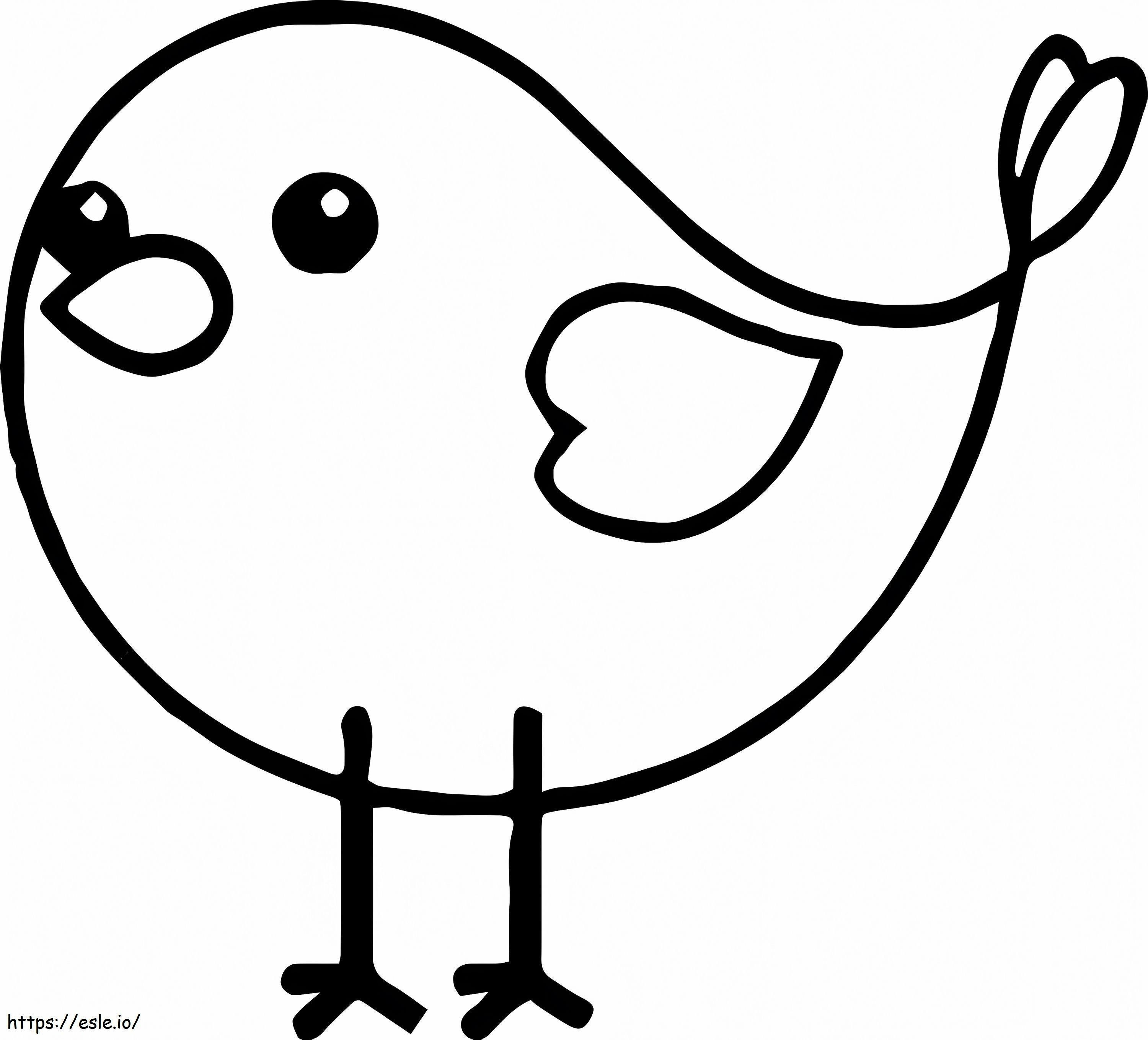 Coloriage Oiseau mignon pour les enfants de 1 an à imprimer dessin