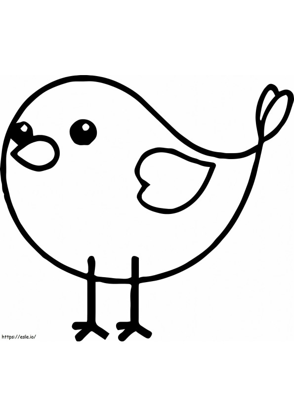 Coloriage Oiseau mignon pour les enfants de 1 an à imprimer dessin