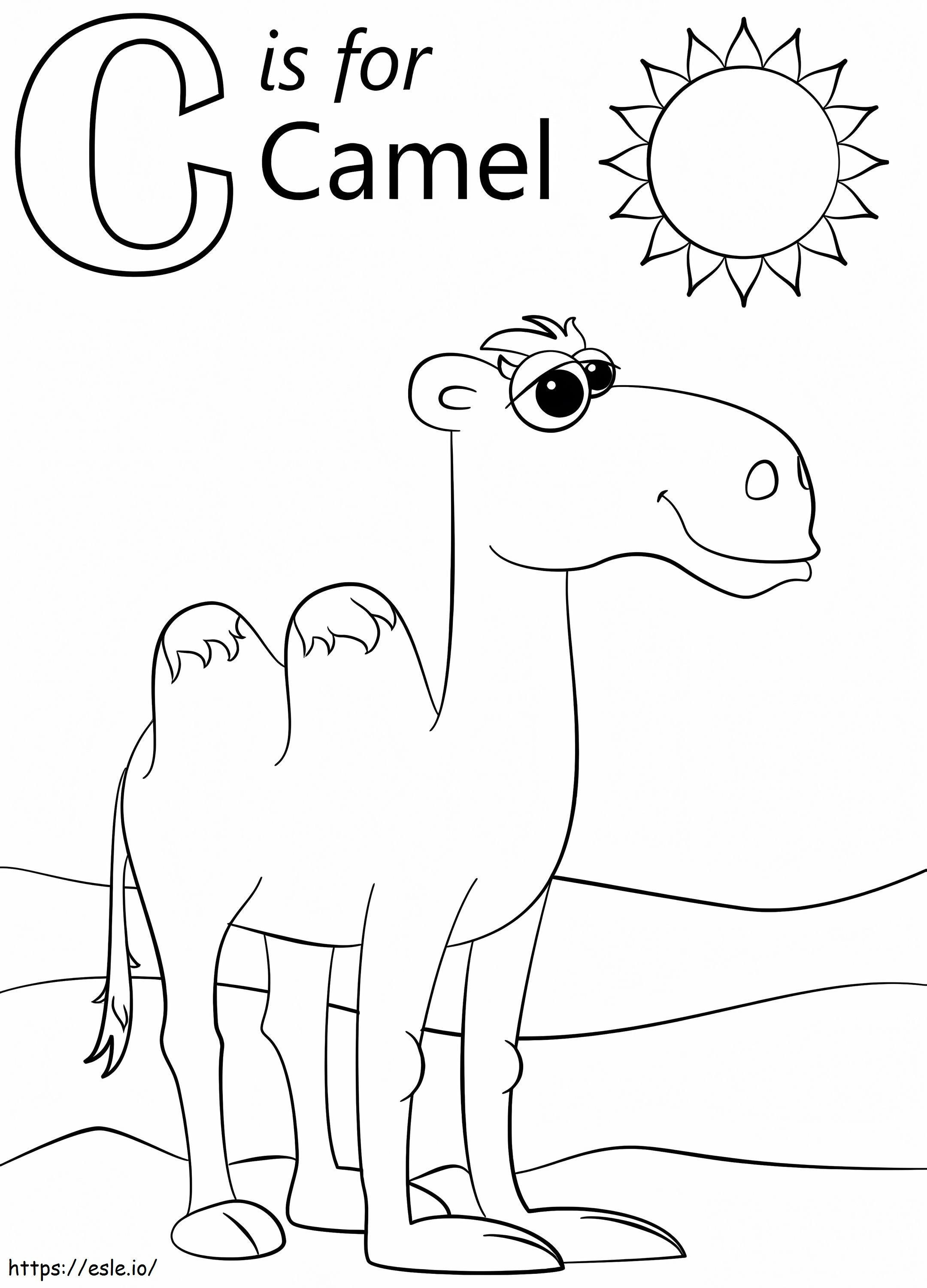 Camel Letter C coloring page