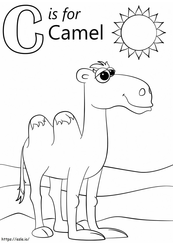 Camelo Letra C para colorir