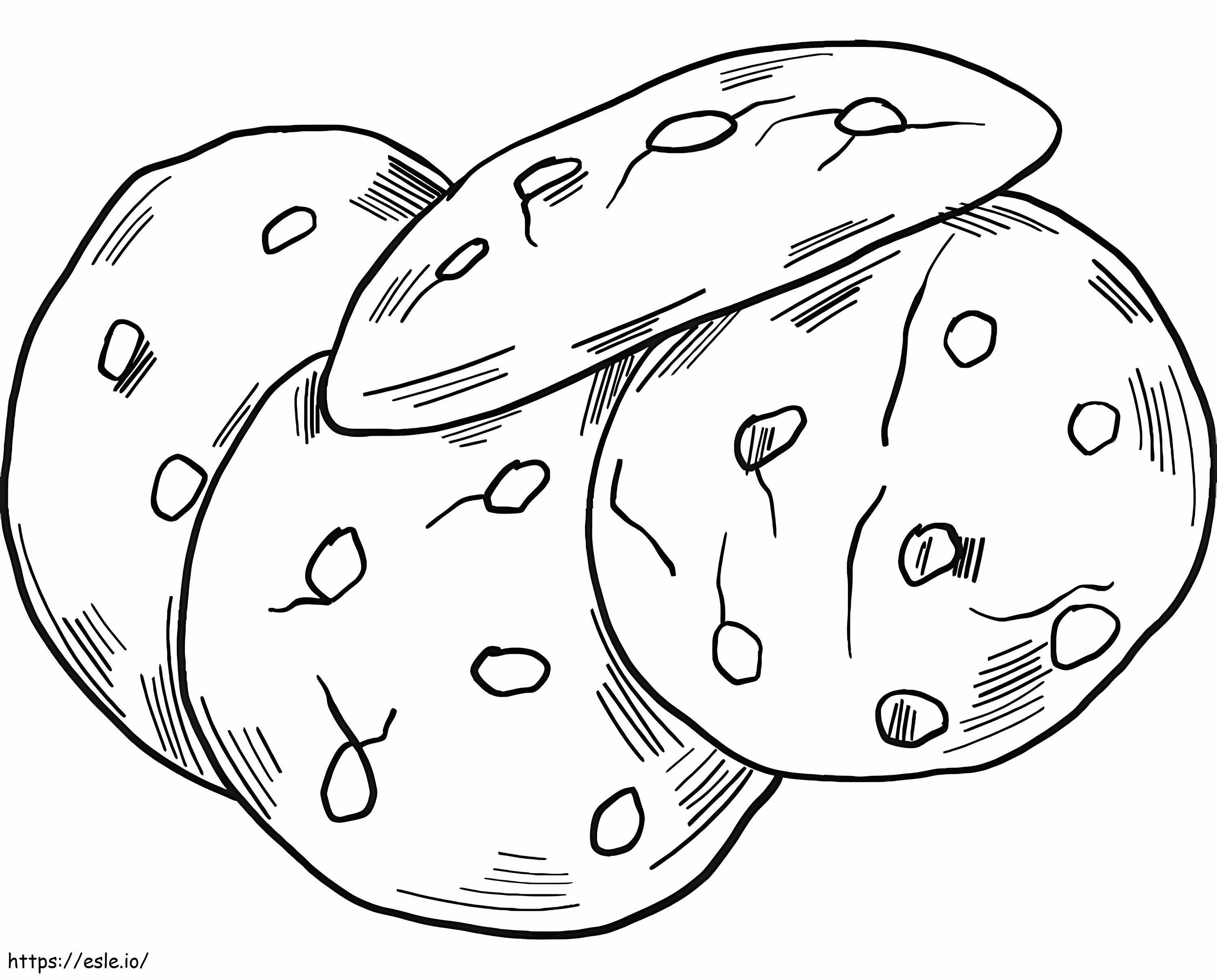 Four Cookies coloring page