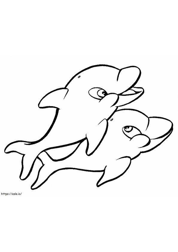 Adorable Dolphins coloring page