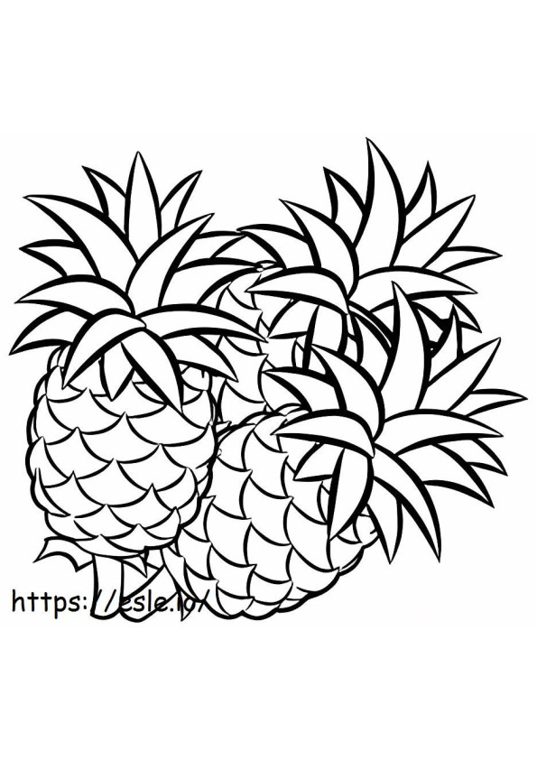 Three Pineapple coloring page