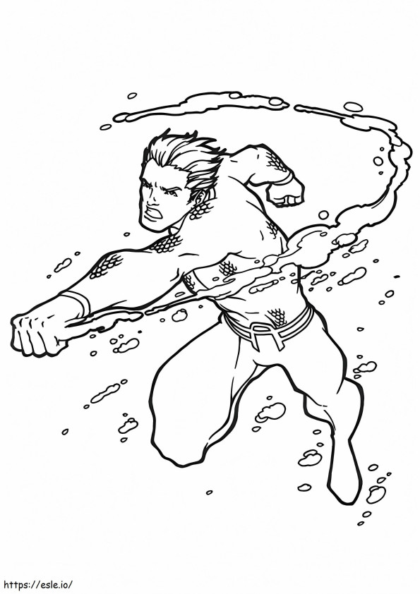 Aquaman Punches coloring page