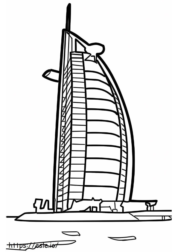 Coloriage Burj-al-Arab 3 à imprimer dessin
