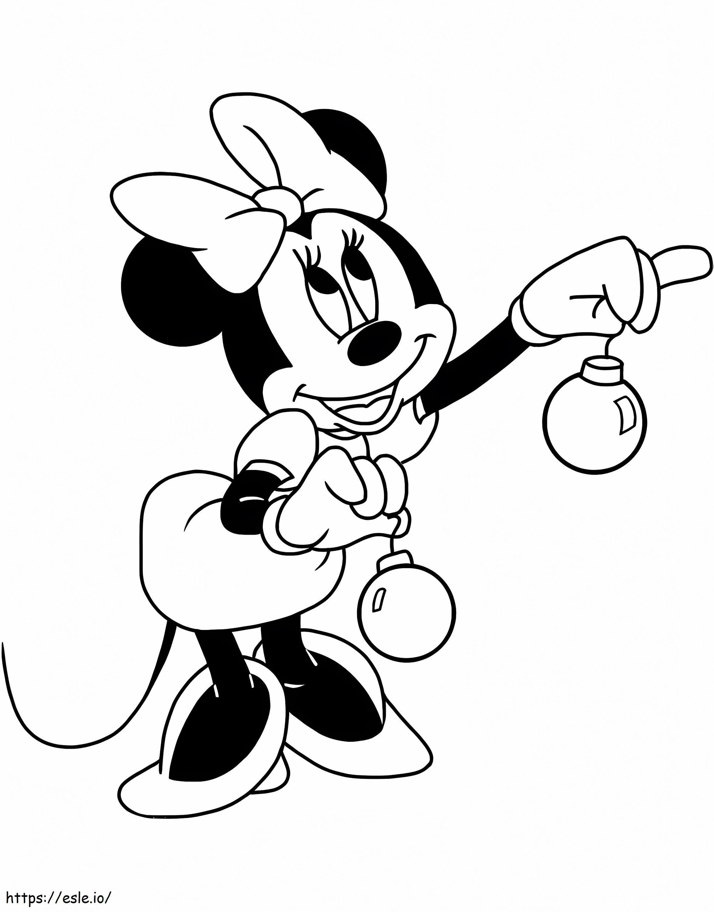 Minnie Mouse met ornament kleurplaat kleurplaat
