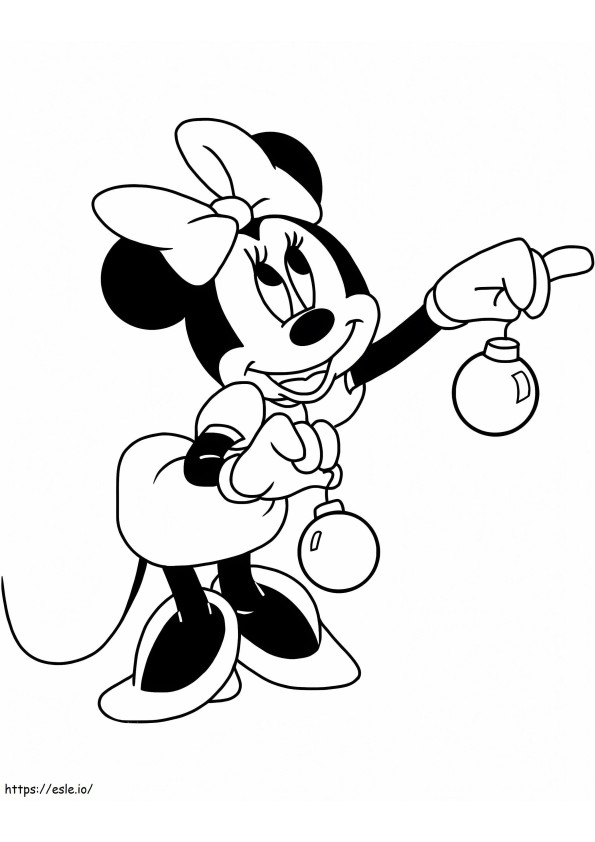 Minnie Mouse With Ornament coloring page